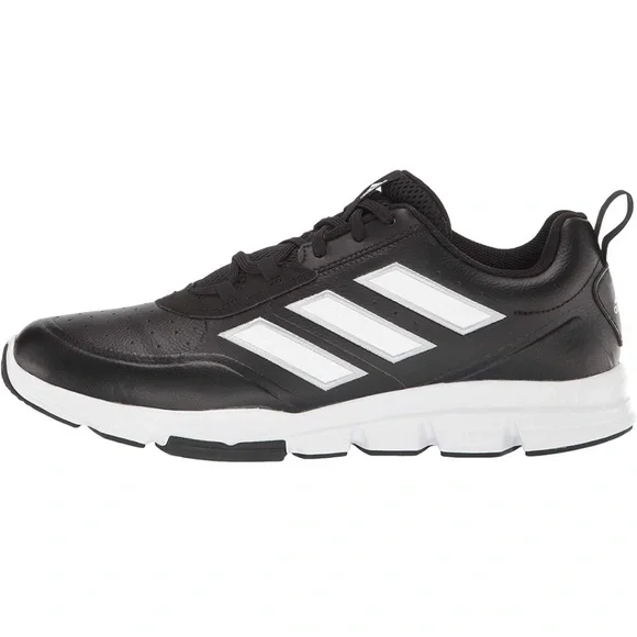 Adidas Men’s Baseball Shoes Black White 10.5 - Picture 7 of 8